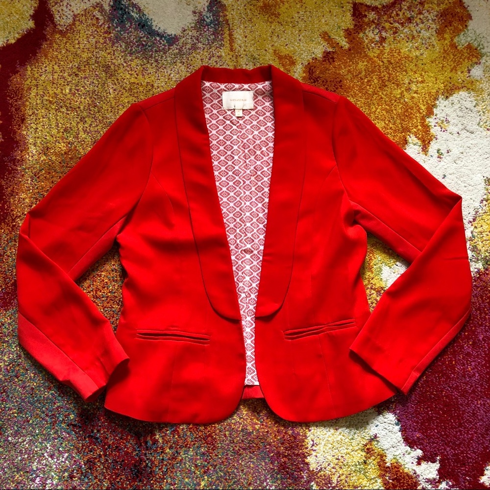SKIES ARE BLUE Red Business Casual Jacket